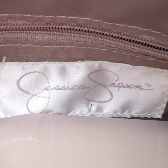 Jessica Simpson Reptile Print Faux Leather Tan Lined Handbag - Picture 2 of 8